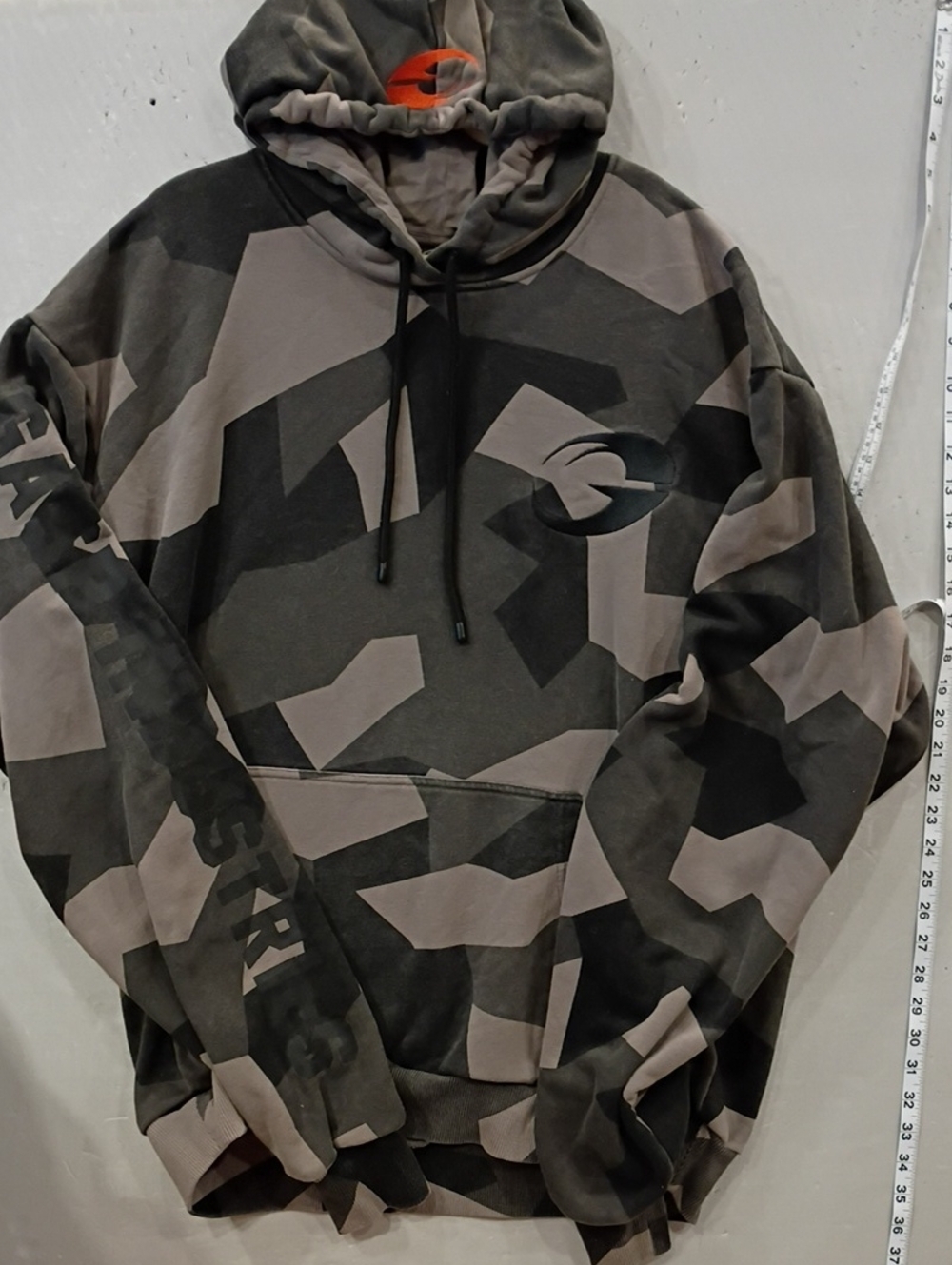 Gasp Pro Workout Men's Camouflage Hooded Sweatshirt - Gray/Tan